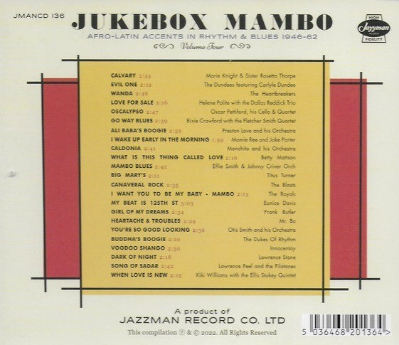 Jukebox Mambo Volume IV: Afro-Latin Accents In Rhythm & Blues 1946-1962 CD Album