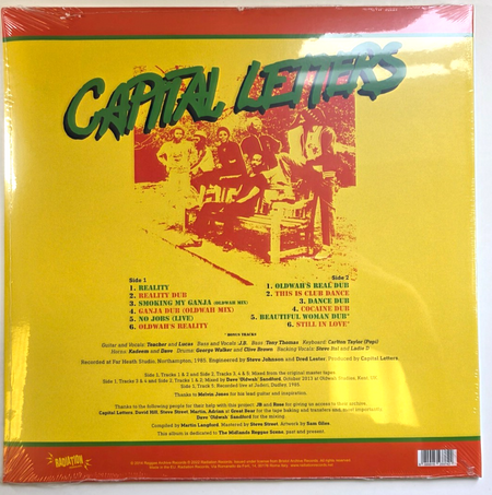 Capital Letters – Reality LP album vinyl record 2022 reissue on Radiation roots