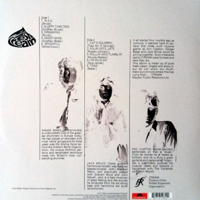 Cream Fresh Cream LP Album vinyl record 2018 Remastered reissue on Polydor