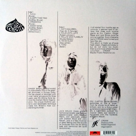 Cream Fresh Cream LP Album vinyl record 2018 Remastered reissue on Polydor
