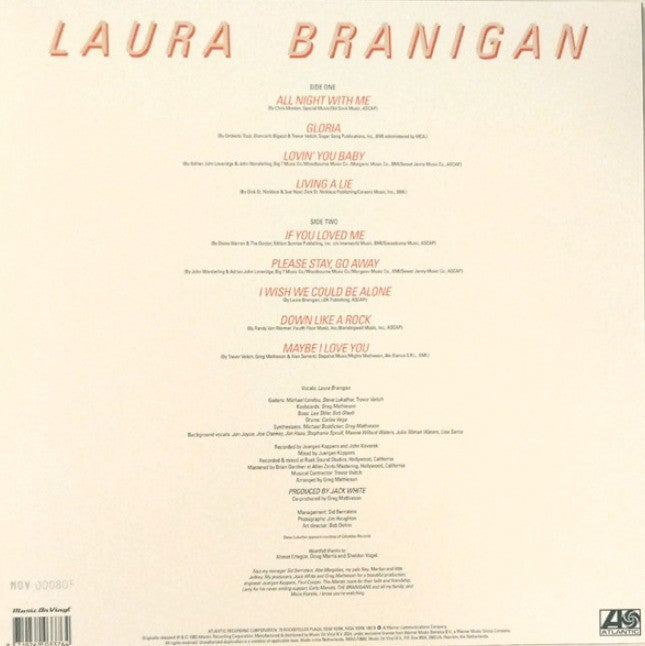 Laura Branigan Branigan LP Album vinyl record Red Numbered 2024 Limited Remaster