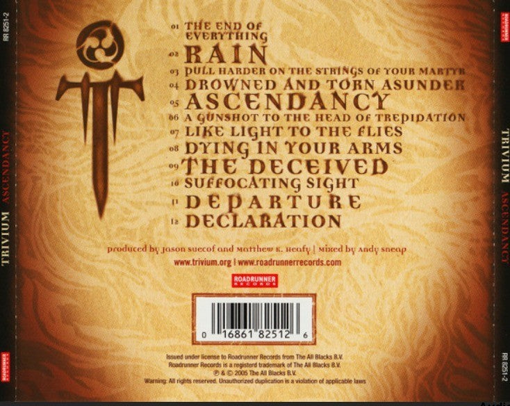 Trivium - Ascendancy (Parental Advisory, 2005) CD Album in Jewel Case Thrash