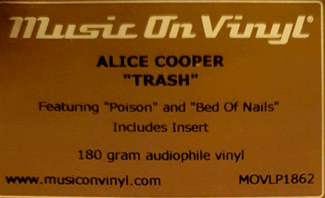 Alice Cooper Trash LP Album vinyl record 2017 Remastered 180gram reissue Black