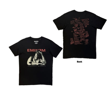 Eminem – Unisex T‑Shirt Eminem Script Lyrics (Black) (Back Print) Official Merch