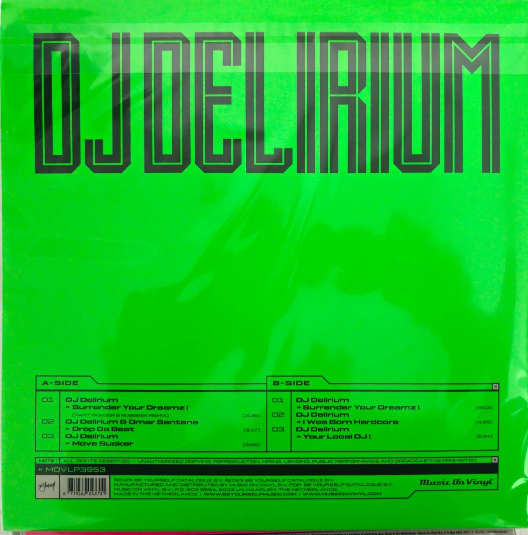 DJ DELIRIUM  Hardcore Legends  LP Album vinyl record  2026 black dance club
