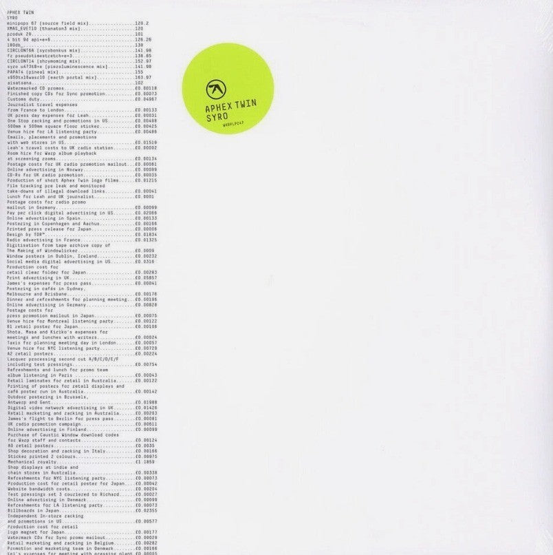 Aphex  Syro LP Album vinyl record 3 x LP Set 2014 on Warp Records