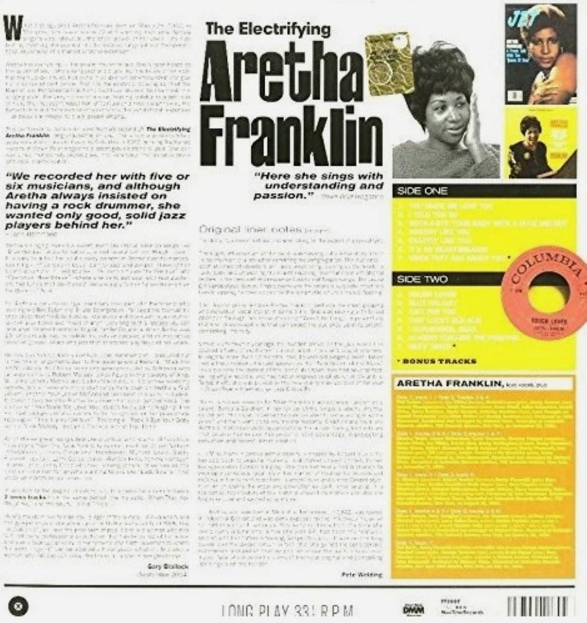 Aretha Franklin The Electrifying Aretha Franklin LP Album vinyl record 2015