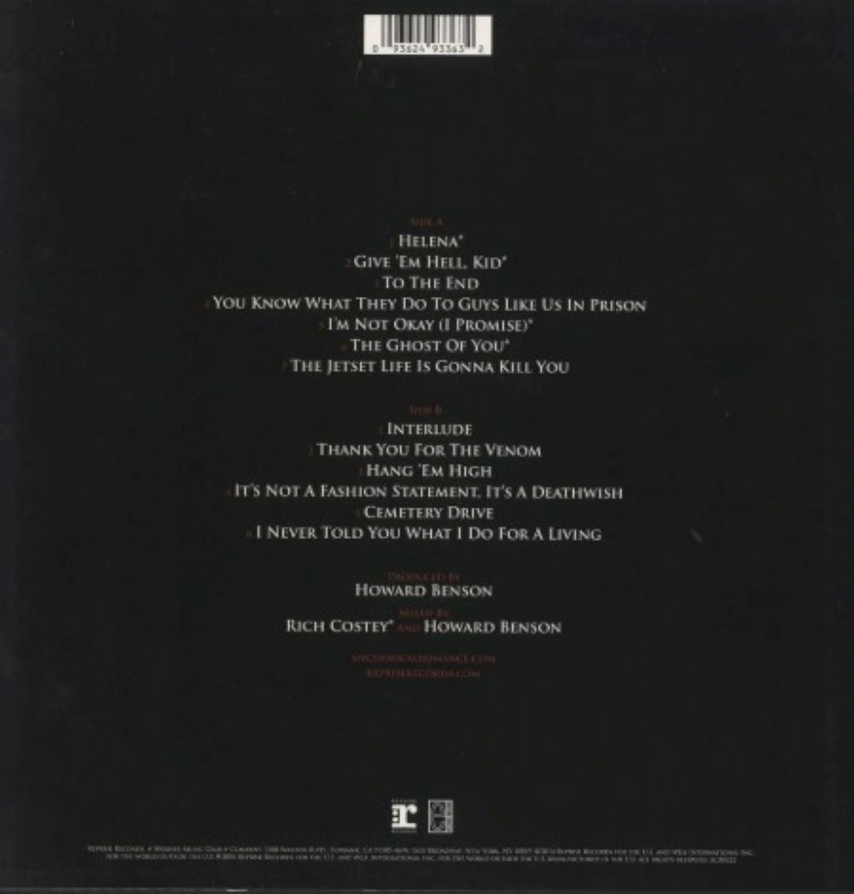 My Chemical Romance Three Cheers For Sweet LP Album vinyl record reissue