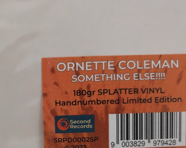 Ornette Coleman Something Else LP Album vinyl record reissue Yellow Splatter