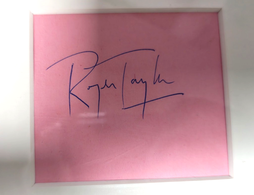 Roger Taylor from Queen Hand Signed presentation 12" x 18" Autograph