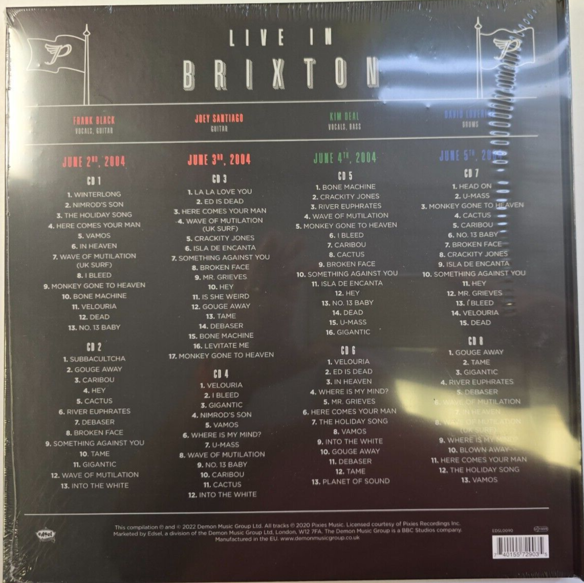 The Pixies Live in Brixton 2004 8 Disc CD Deluxe Set in 12" Book Sleeve 2022