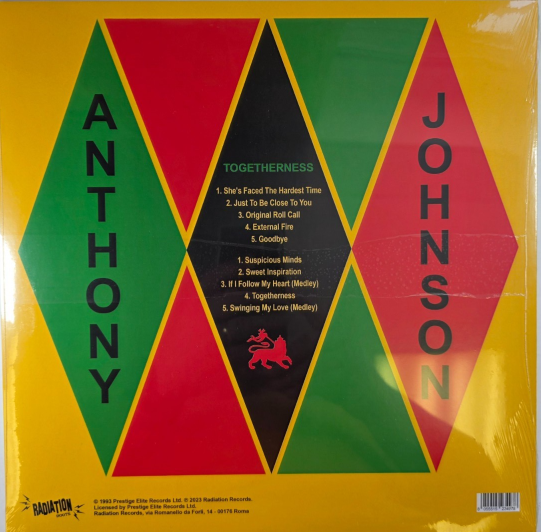 Anthony Johnson Togetheness LP album vinyl record 2023 Radiation reissue reggae