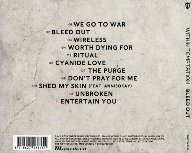 Within Temptation Bleed Out CD Album 2023 limited in 3d lenticular sleeve 2023