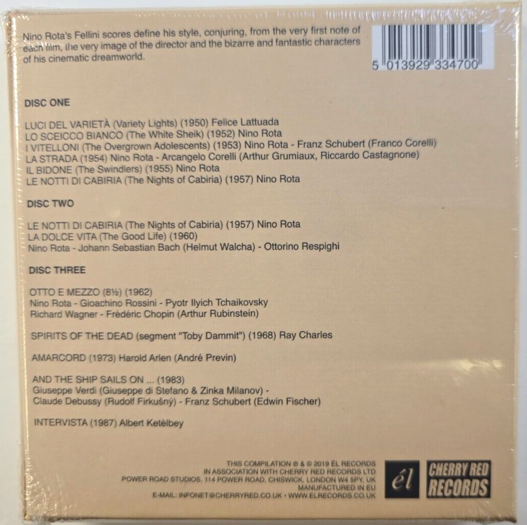 Fellini Masterpieces OST 3 x CD boxset Various Artists 2019 on EL Sealed