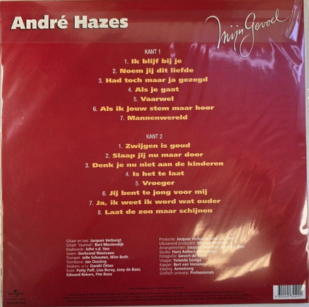 André Hazes Mijn Gevoel LP Album vinyl record 180gram remastered yellow reissue