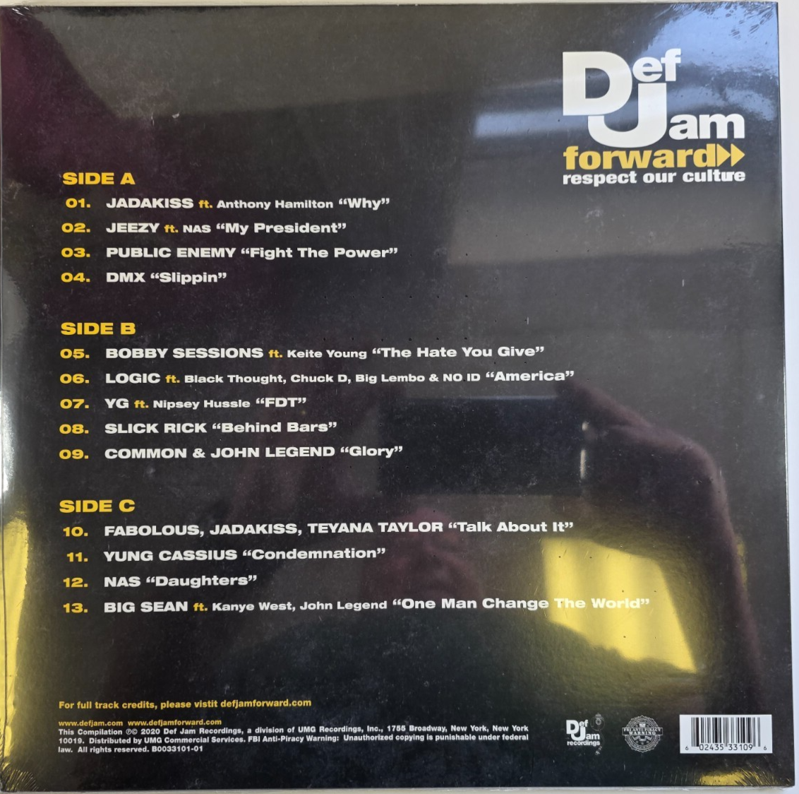 Def Jam Forward Respect Our Culture LP Compilation US import 2021 Etched