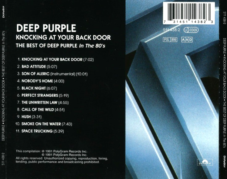 Deep Purple – Knocking At Your Back Door: The Best Of Deep Purple In The 80's CD