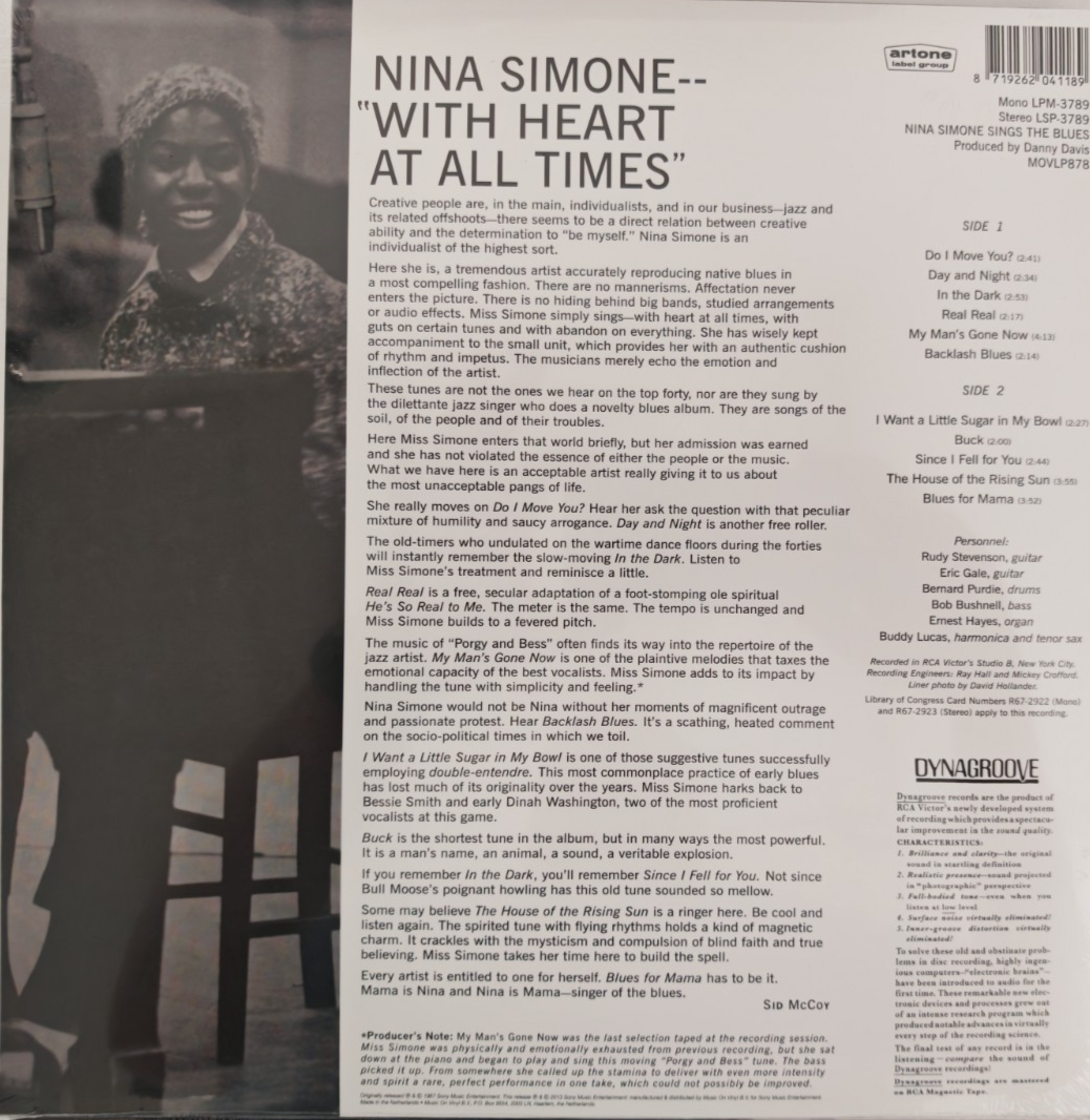 Nina Simone Nina Simone Sings The Blues LP Album vinyl record 180g reissue 2026