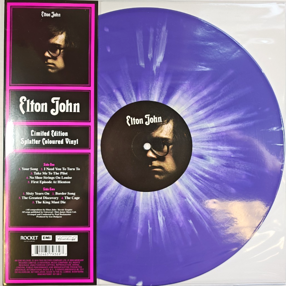 Elton John Elton John  LP Album Vinyl Record Limited purple white Splatter 2024