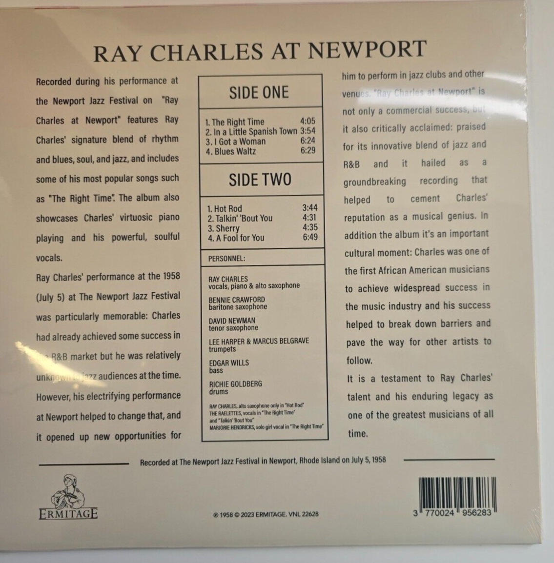 Ray Charles Ray Charles At Newport imited edition clear LP Album vinyl record