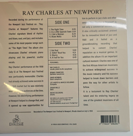 Ray Charles Ray Charles At Newport imited edition clear LP Album vinyl record