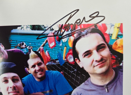 Less than Jake Hand Signed presentation A4 on glossy print by Band Members
