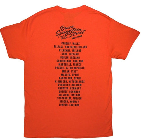 Bruce Springsteen Unisex T‑Shirt Tour ’24 River Font (Orange) EX Tour Merch XXL