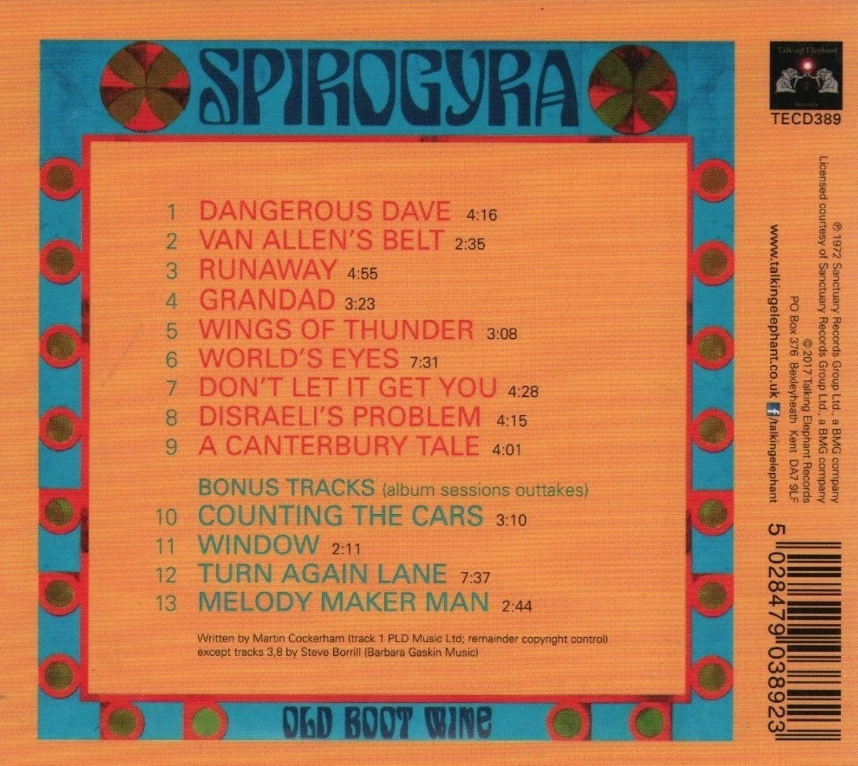 Spirogyra – Old Boot Wine CD Album 2017 reissue prog rock in digipak