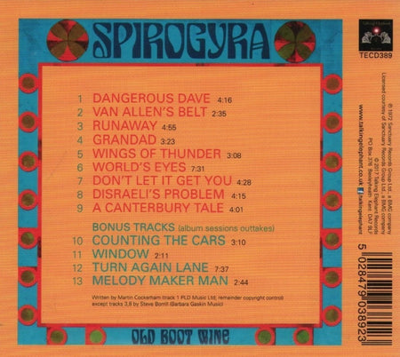 Spirogyra – Old Boot Wine CD Album 2017 reissue prog rock in digipak