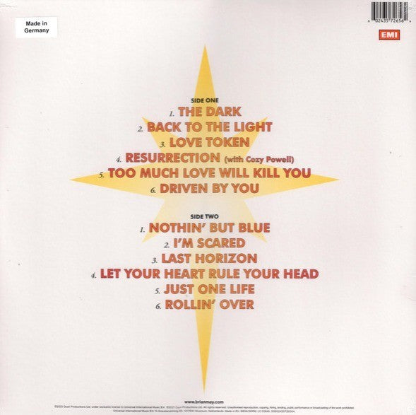 Brian May  Back To The Light LP Album vinyl record 2021 Remastered reissue