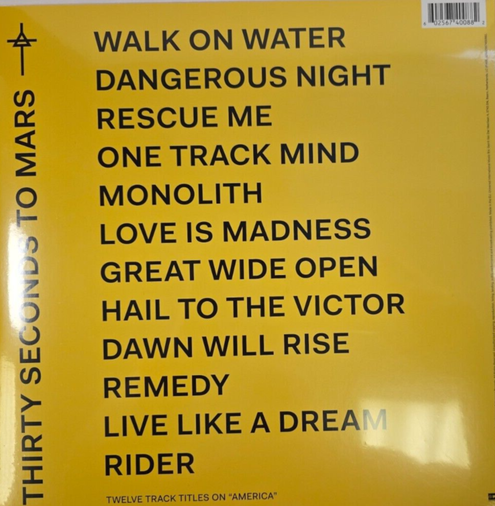 Thirty Seconds To Mars - America LP Album vinyl record limited white 2018