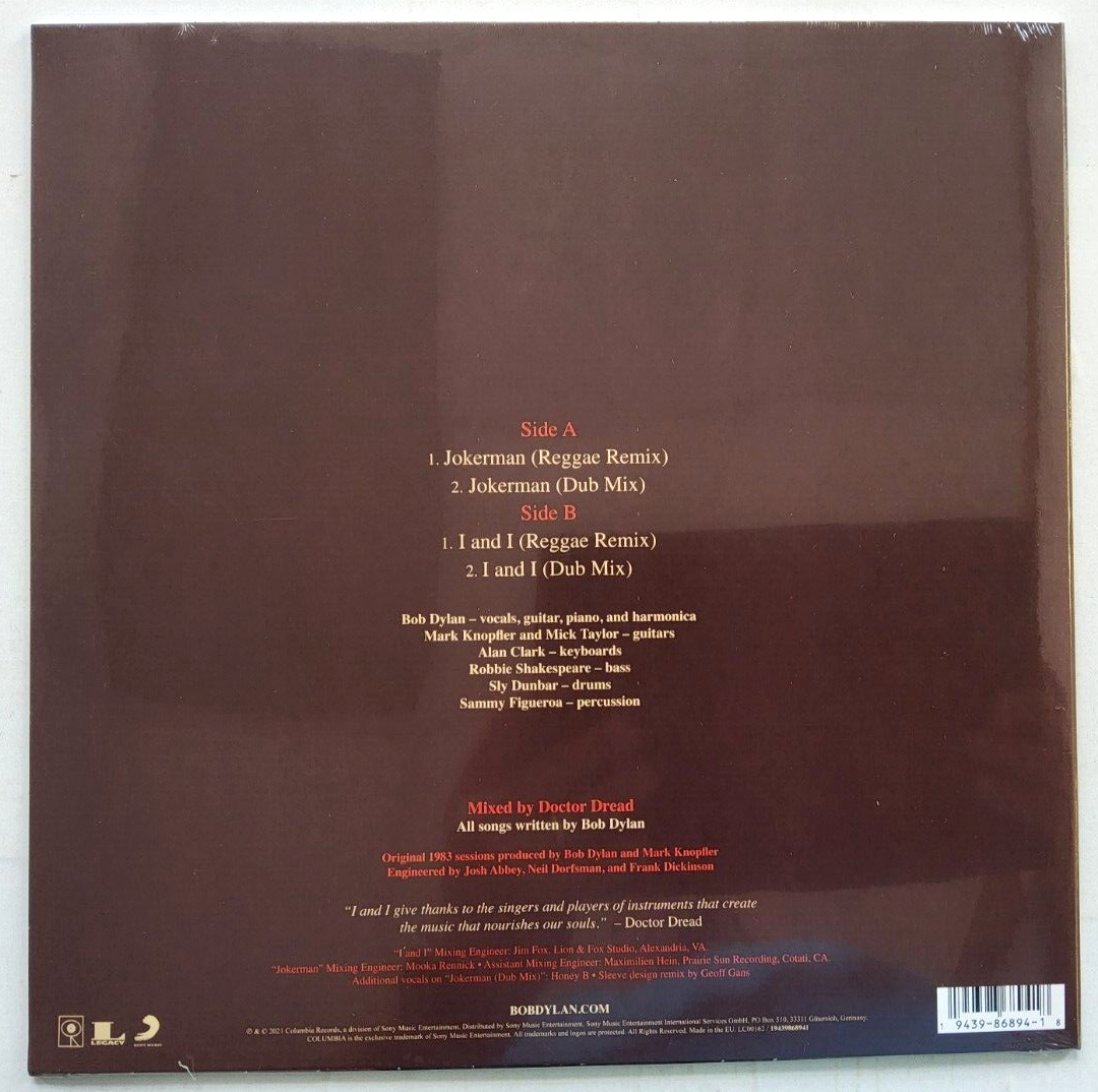 Bob Dylan - Jokerman / I And I (The Reggae Remix EP) RDS 2021 LP Vinyl record 