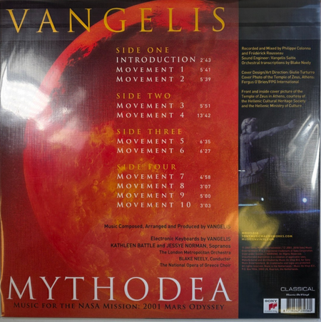 Vangelis Mythodea LP Album vinyl record Limited 2 x Clear Remastered 180g 2025