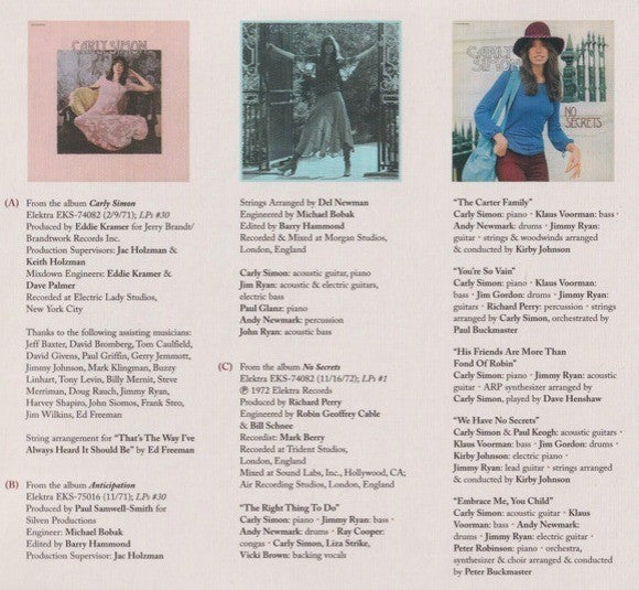Carly Simon Jac Holzman These are the Good Old Days Remastered CD ALBUM 2023