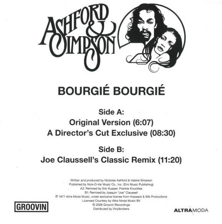 Ashford & Simpson Bourgie Bourgie 12" vinyl record 2026 reissue	remixes black