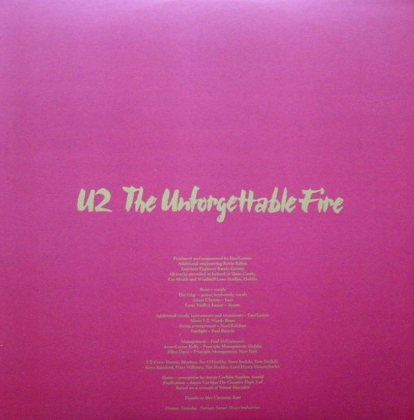 U2 The Unforgettable Fire LP Album vinyl record Remastered reissue 180g Island