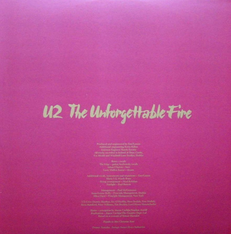 U2 The Unforgettable Fire LP Album vinyl record Remastered reissue 180g Island
