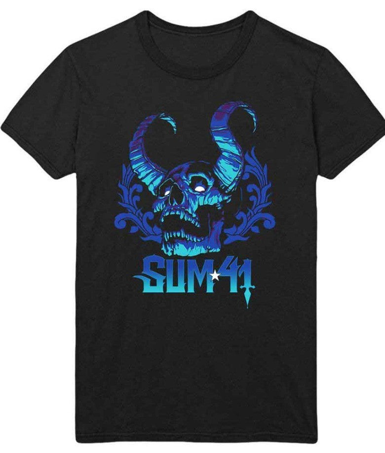 Sum 41 – Unisex T‑Shirt: Blue Demon (Black) (Back Print) – XXL Official Merch