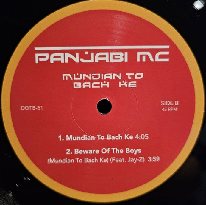 Panjabi MC Mundian To Bach Ke 12" vinyl record 2026 reissue on Dance On The Beat
