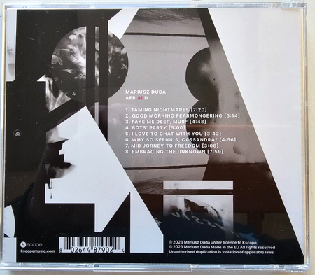 Mariusz Duda – AFR AI D 2023 CD Album on Kscope in jewel case ambient