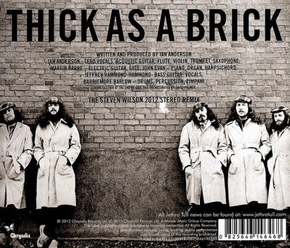 Jethro Tull Thick As A Brick The 2012 Steven Wilson Stereo Remix CD Album 2015
