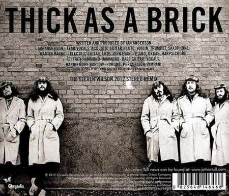 Jethro Tull Thick As A Brick The 2012 Steven Wilson Stereo Remix CD Album 2015
