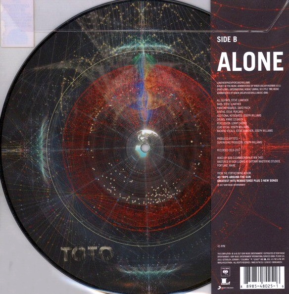 Toto  Hold The Line / Alone 10" Vinyl Record RSD 2017 Limited Picture Disc