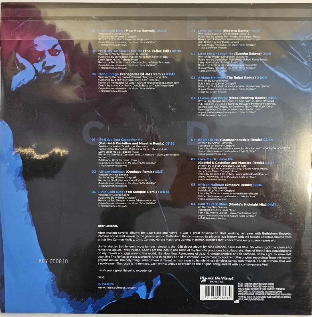 DJ Maestro Presents Nina Simone Little Girl Blue (Remixed) LP Album vinyl record