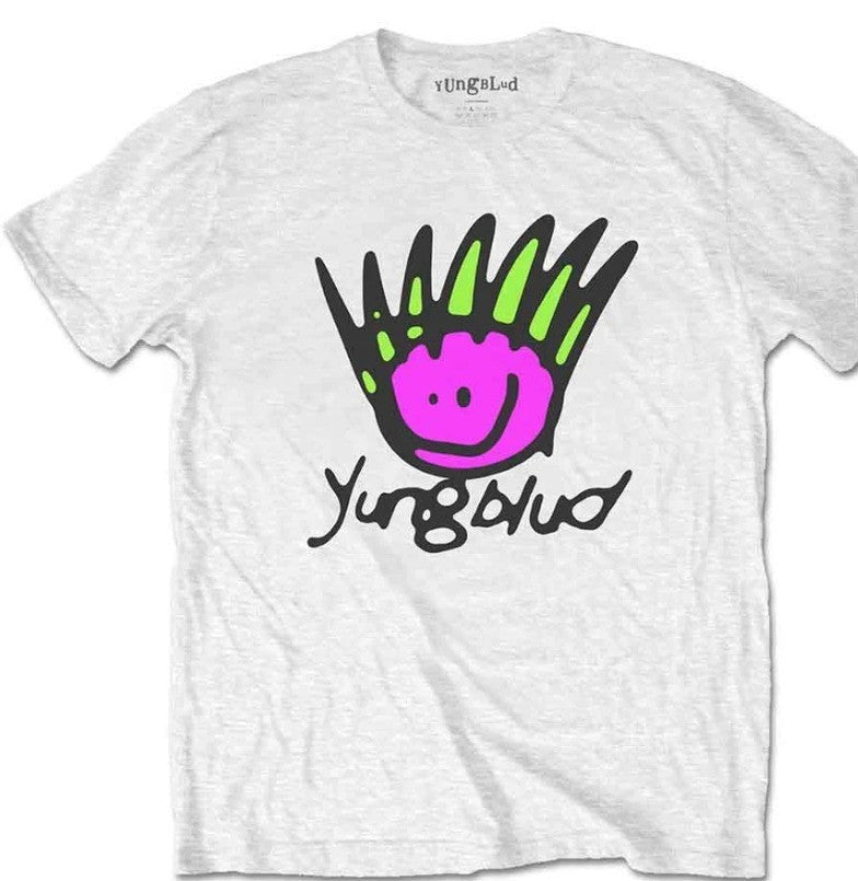 Yungblud – Unisex T‑Shirt: Face (White) (Back Print) – Large Official Merch