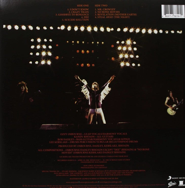 Ozzy Osbourne Blizzard Of Ozz LP Album Vinyl Record limited silver red 2019 Epic