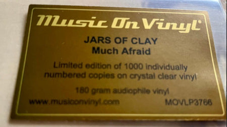Jars Of Clay Much Afraid LP Album vinyl record 2024 numbered clear remastered