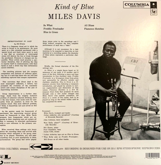 Miles Davis – Kind Of Blue LP Album vinyl record 2020 Limited Clear on Columbia