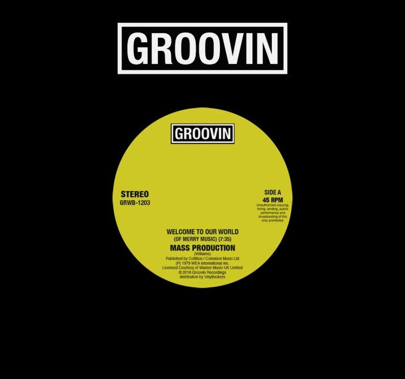 Mass Production Welcome To Our World 12" vinyl record 2018 reissue on Groovin