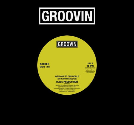 Mass Production Welcome To Our World 12" vinyl record 2018 reissue on Groovin